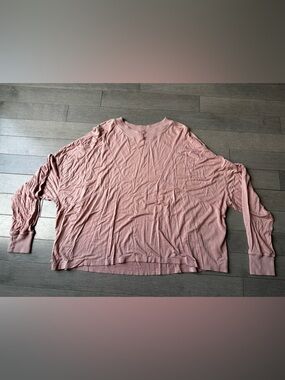Women’s Pink Free People FP Runner Up Long Sleeve Relaxed Fit Sweater Size Small